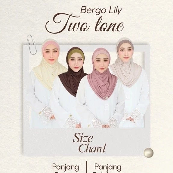 HASTI - Bergo Instan Lily Two Tone Bandana Kaos Rayon Airflow